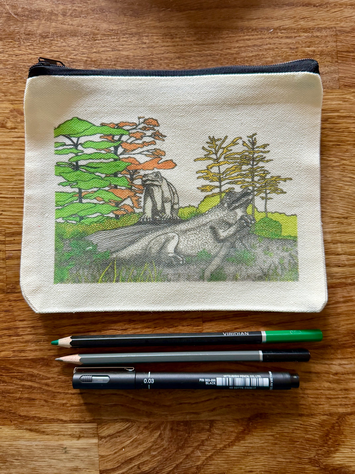 Crystal Palace dinosaur pencil case/makeup bag