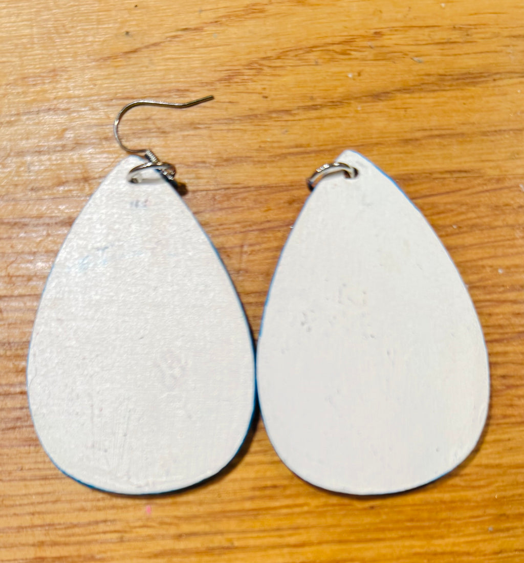 Cute cat wooden earrings