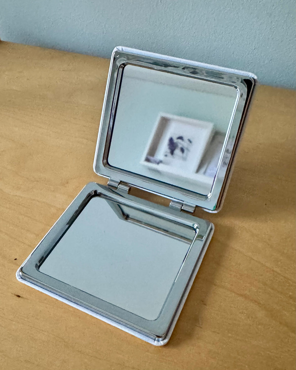 Magnifying compact mirror - peacock - based on original artwork